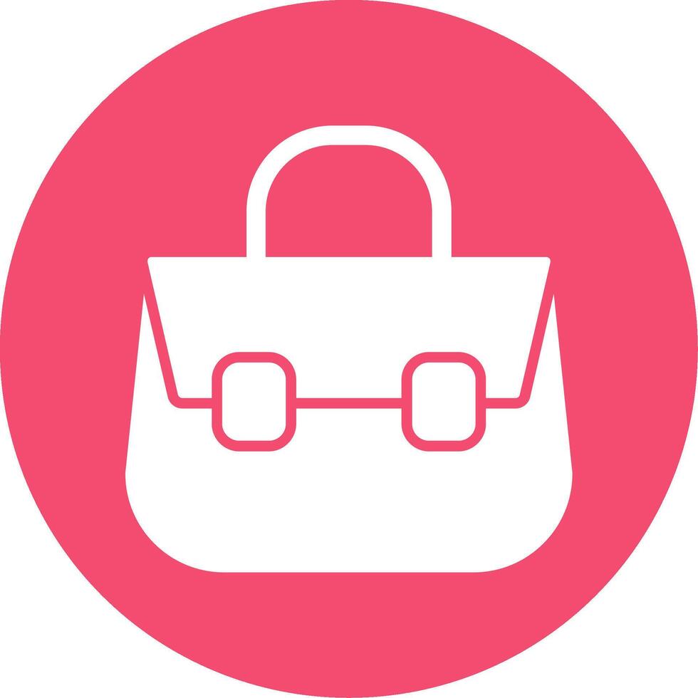 Shoulder Bag Glyph Circle Icon vector