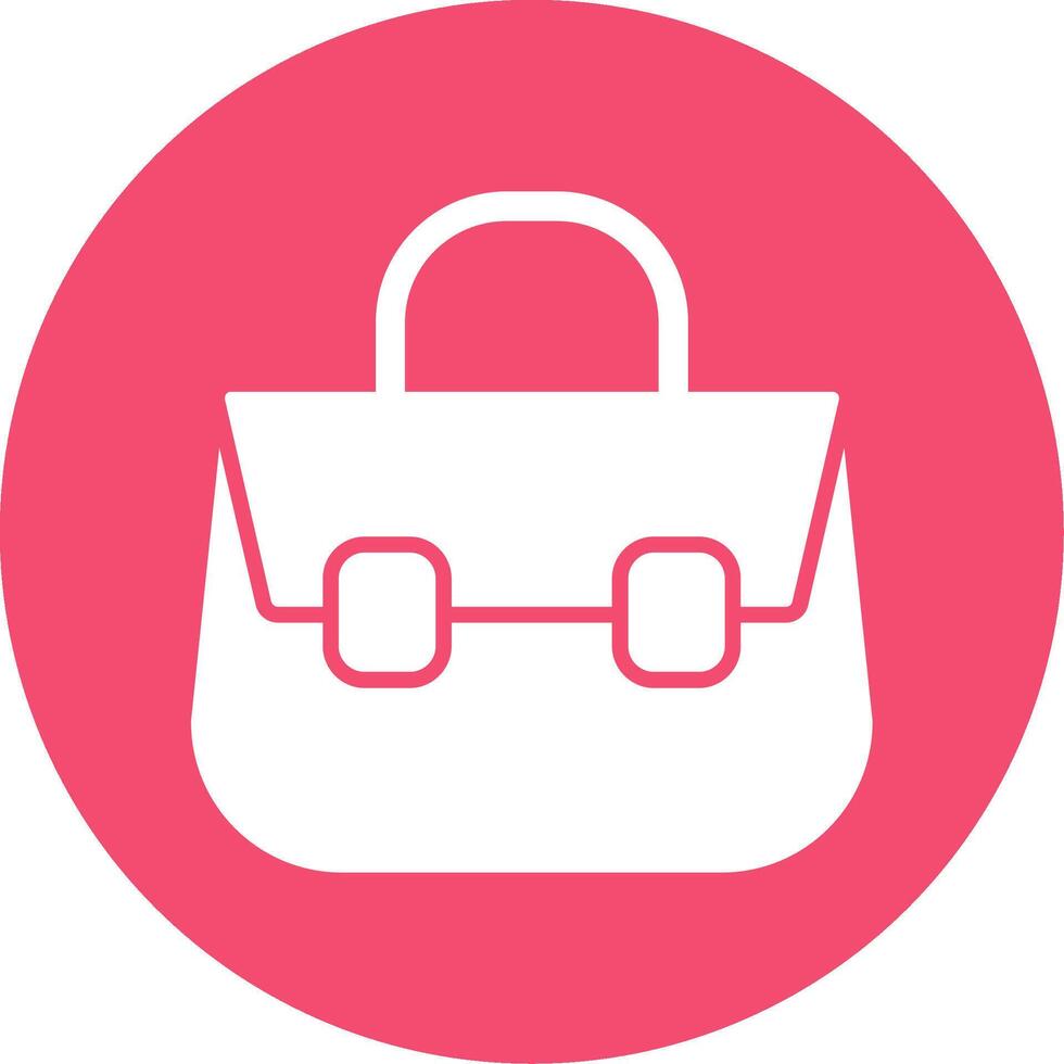 Shoulder Bag Glyph Circle Icon vector