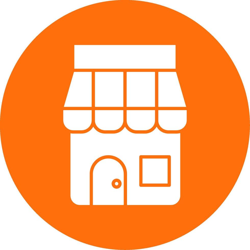 Shop Glyph Circle Icon vector