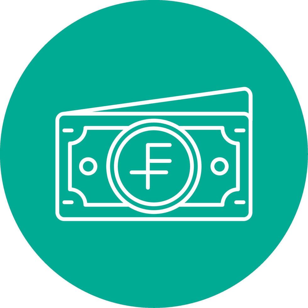Swiss franc Linear Circle Multicolor Design Icon vector