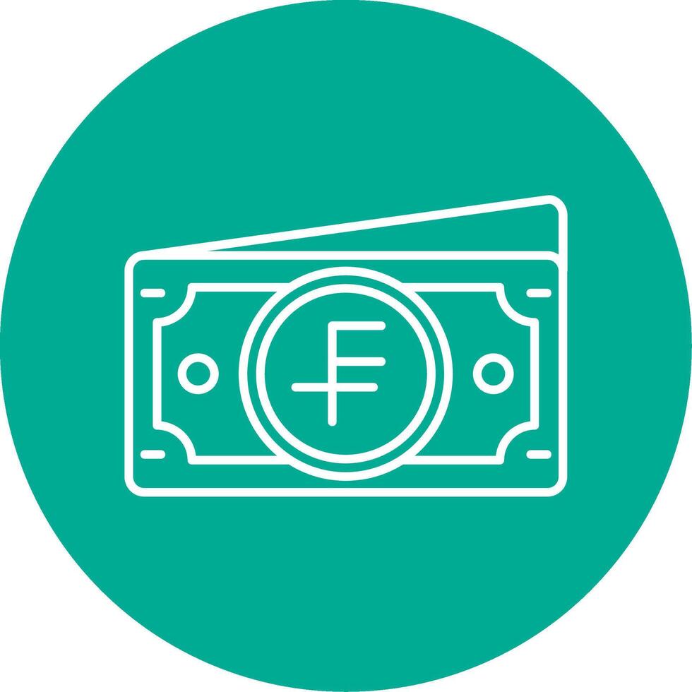 Swiss franc Linear Circle Multicolor Design Icon vector