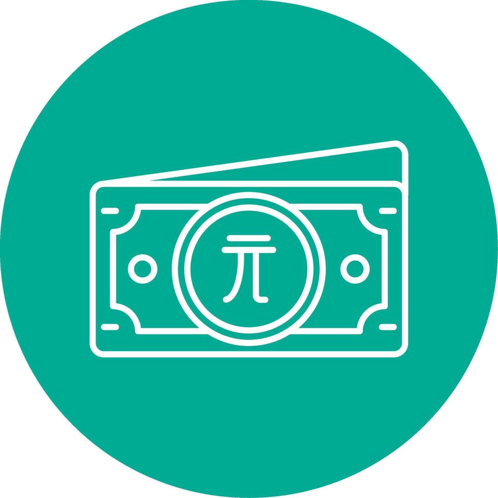 New taiwan dollar Linear Circle Multicolor Design Icon vector