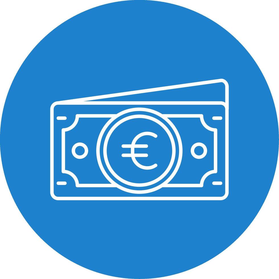 euro lineal circulo multicolor diseño icono vector