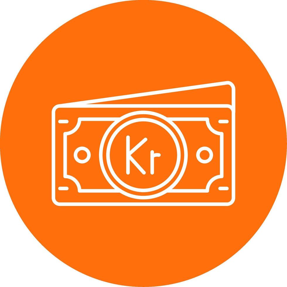 Krone Linear Circle Multicolor Design Icon vector