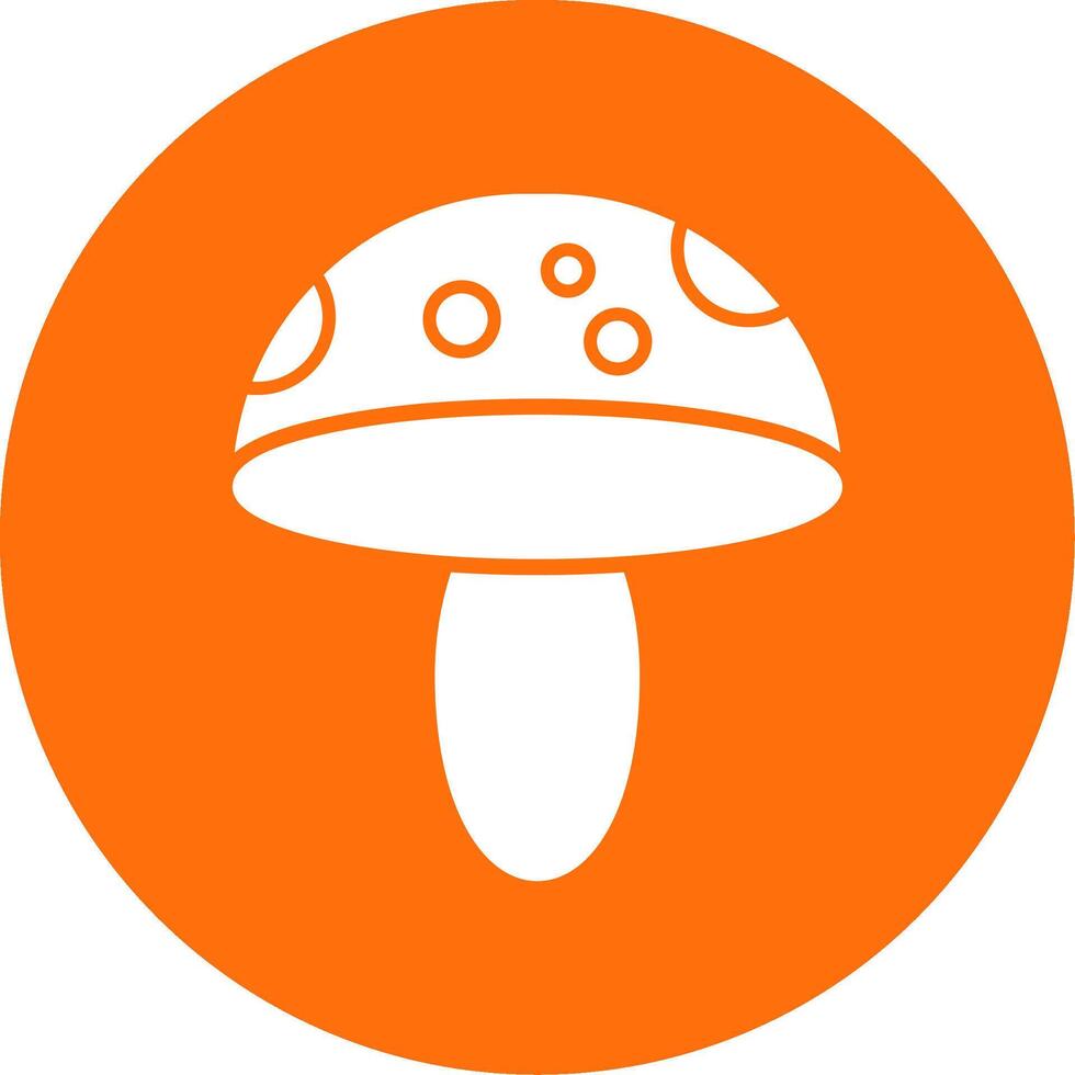 Mushroom Glyph Circle Icon vector