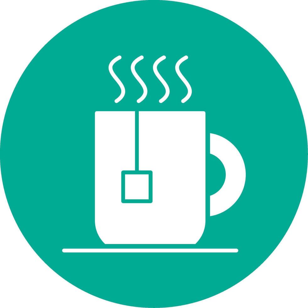 Tea Mug Glyph Circle Icon vector