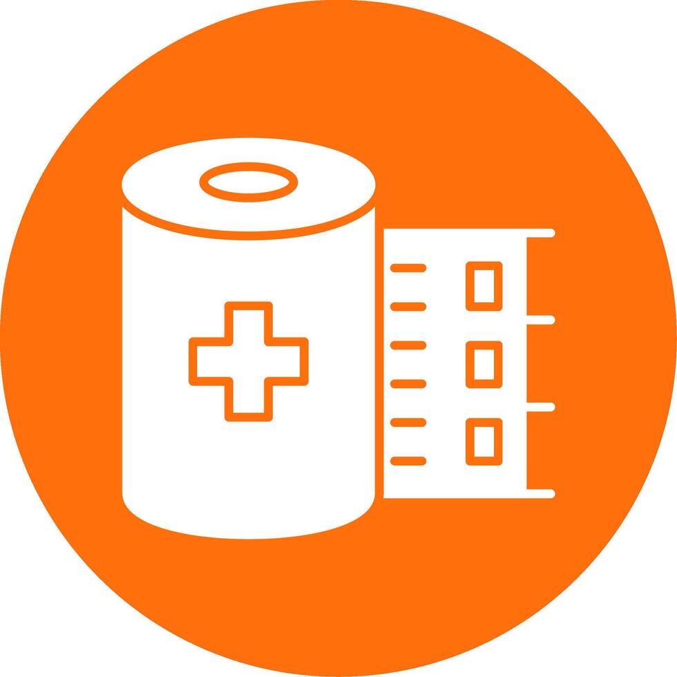 Bandage Roll Glyph Circle Icon vector