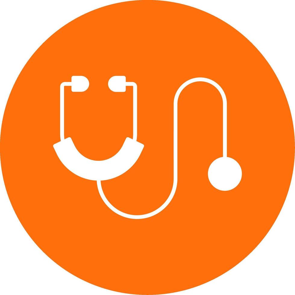 Stethoscope Glyph Circle Icon vector