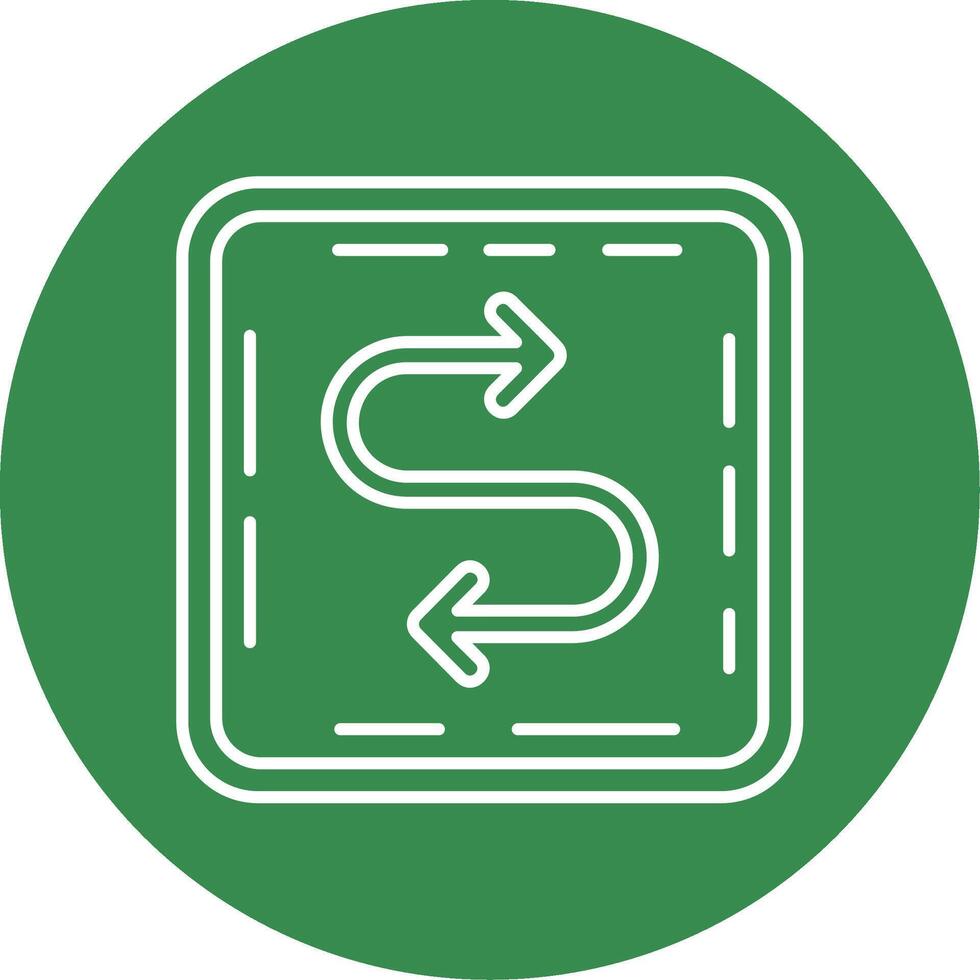 Zigzag Linear Circle Multicolor Design Icon vector