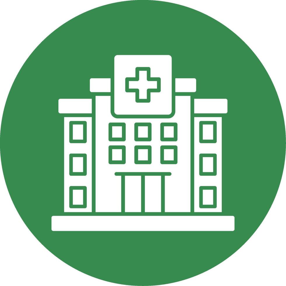 Hospital Glyph Circle Icon vector