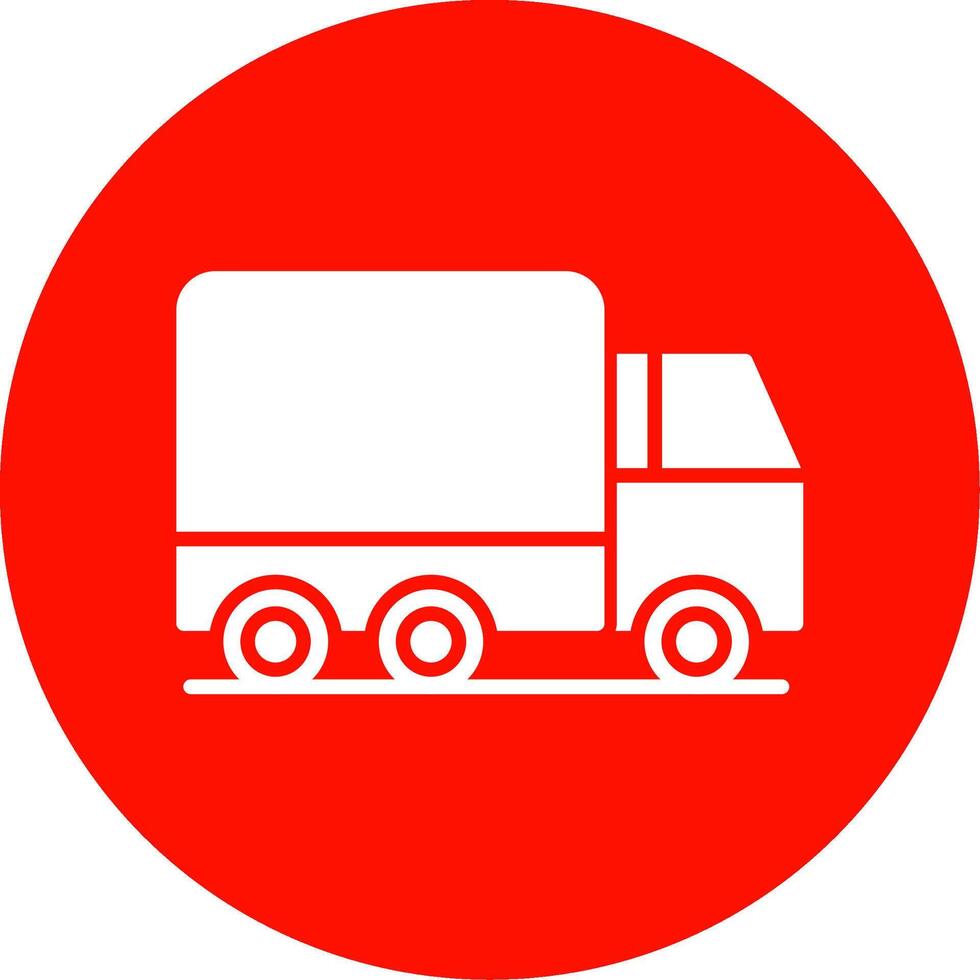 Truck Glyph Circle Icon vector