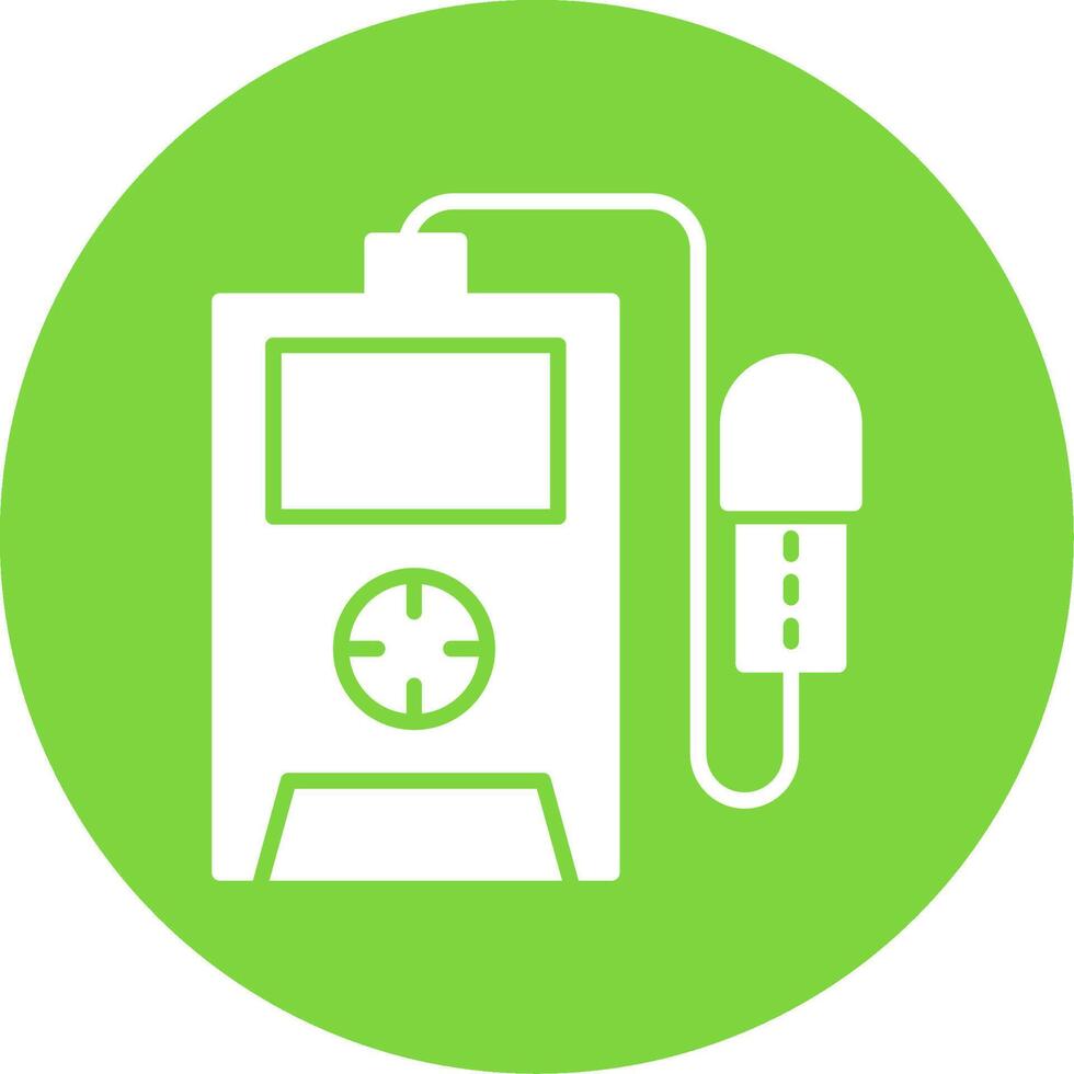 Radiation Detector Glyph Circle Icon vector