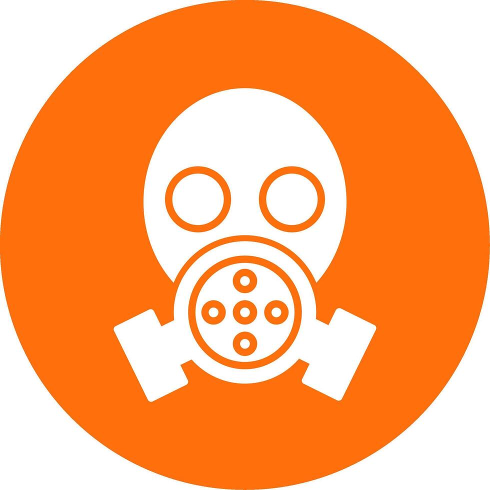 Gas Mask Glyph Circle Icon vector