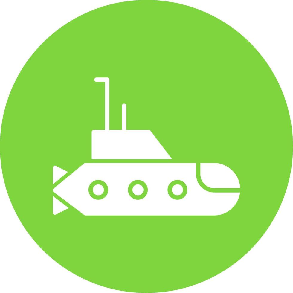 Submarine Glyph Circle Icon vector