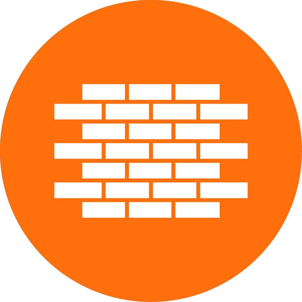 Brick Wall Glyph Circle Icon vector