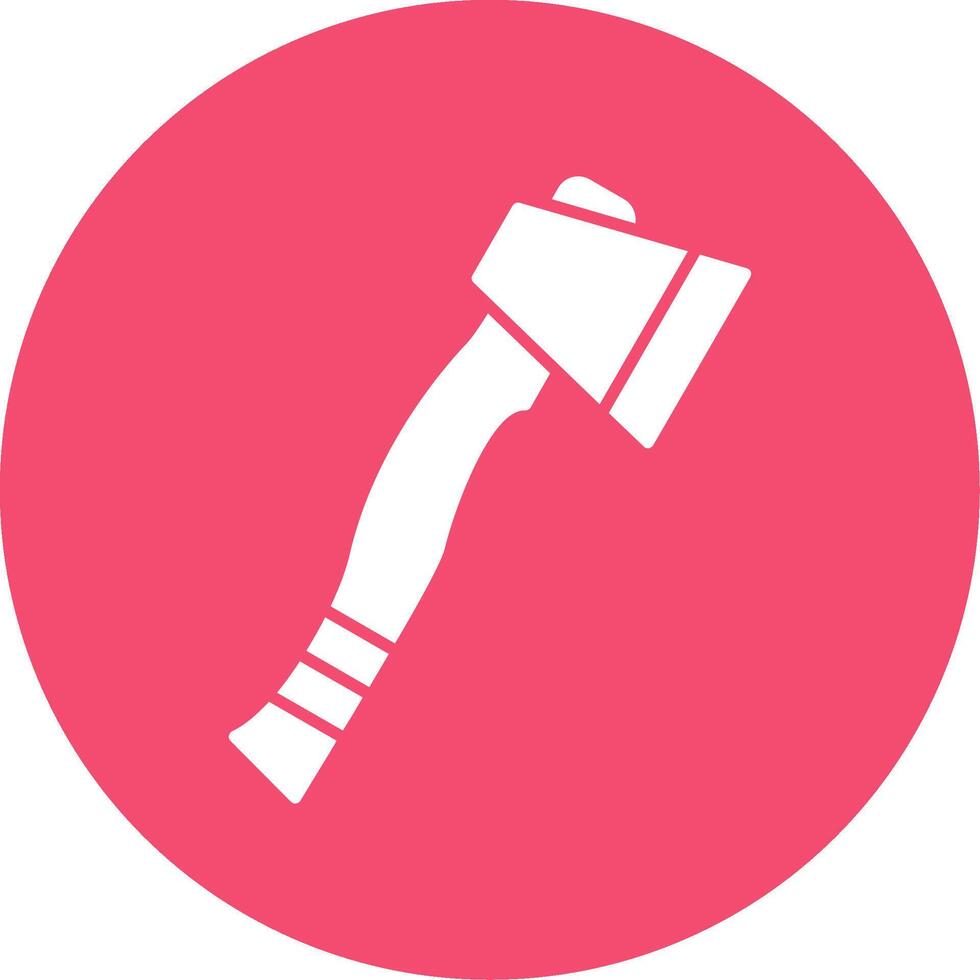Hatchet Glyph Circle Icon vector