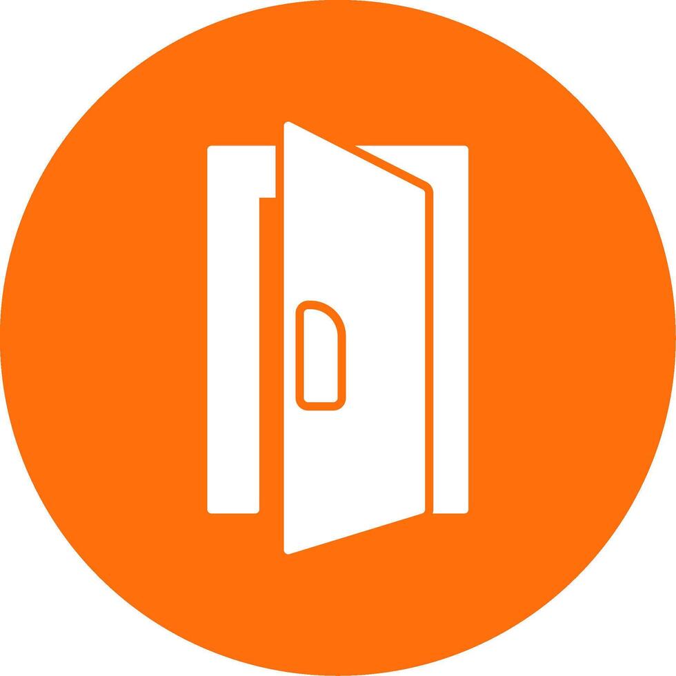 Door Glyph Circle Icon vector