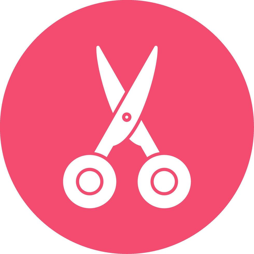 Scissors Glyph Circle Icon vector