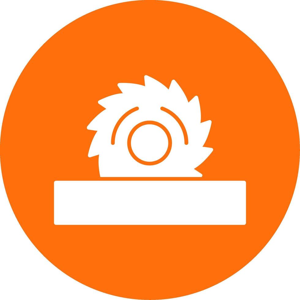 Circular Saw Glyph Circle Icon vector