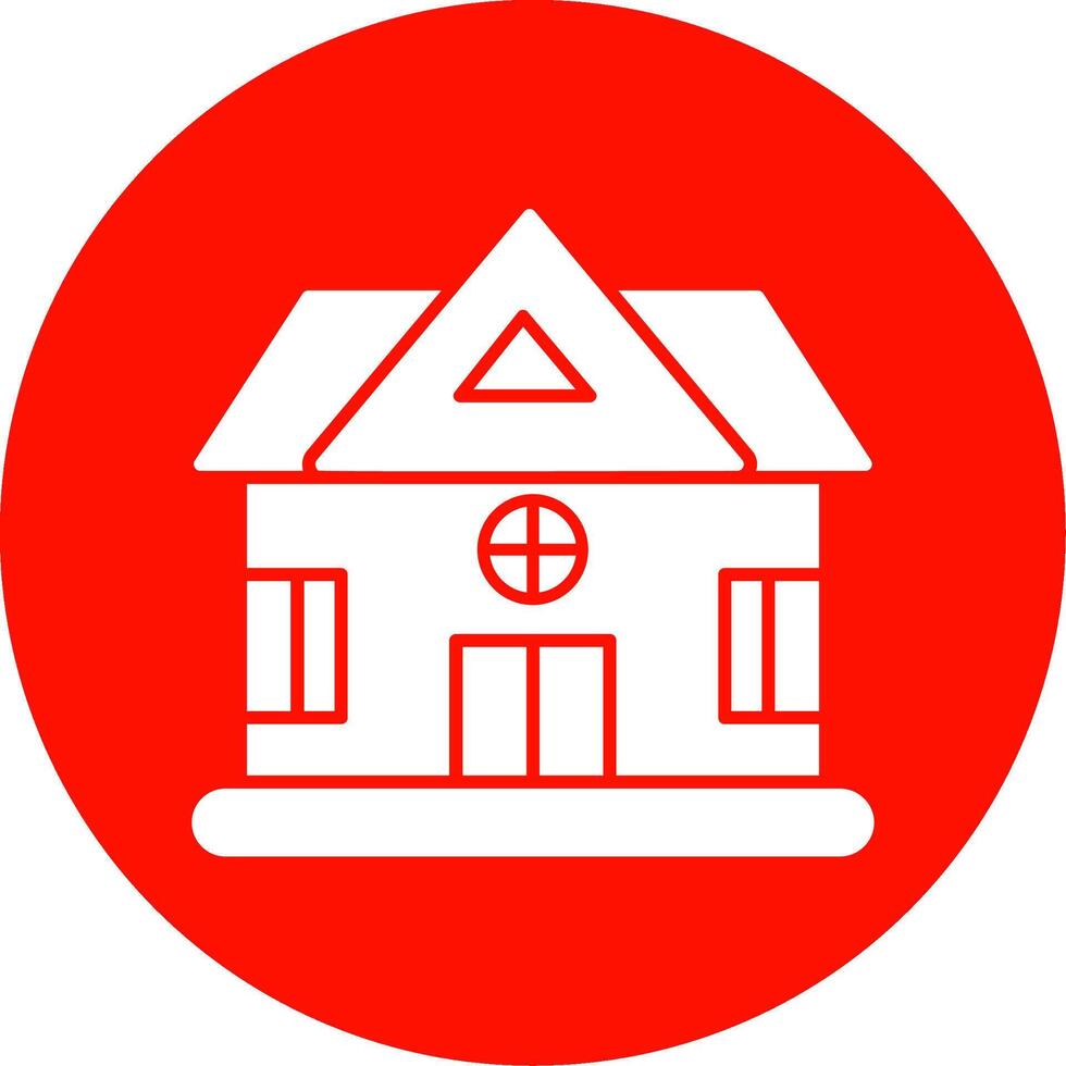 House Glyph Circle Icon vector