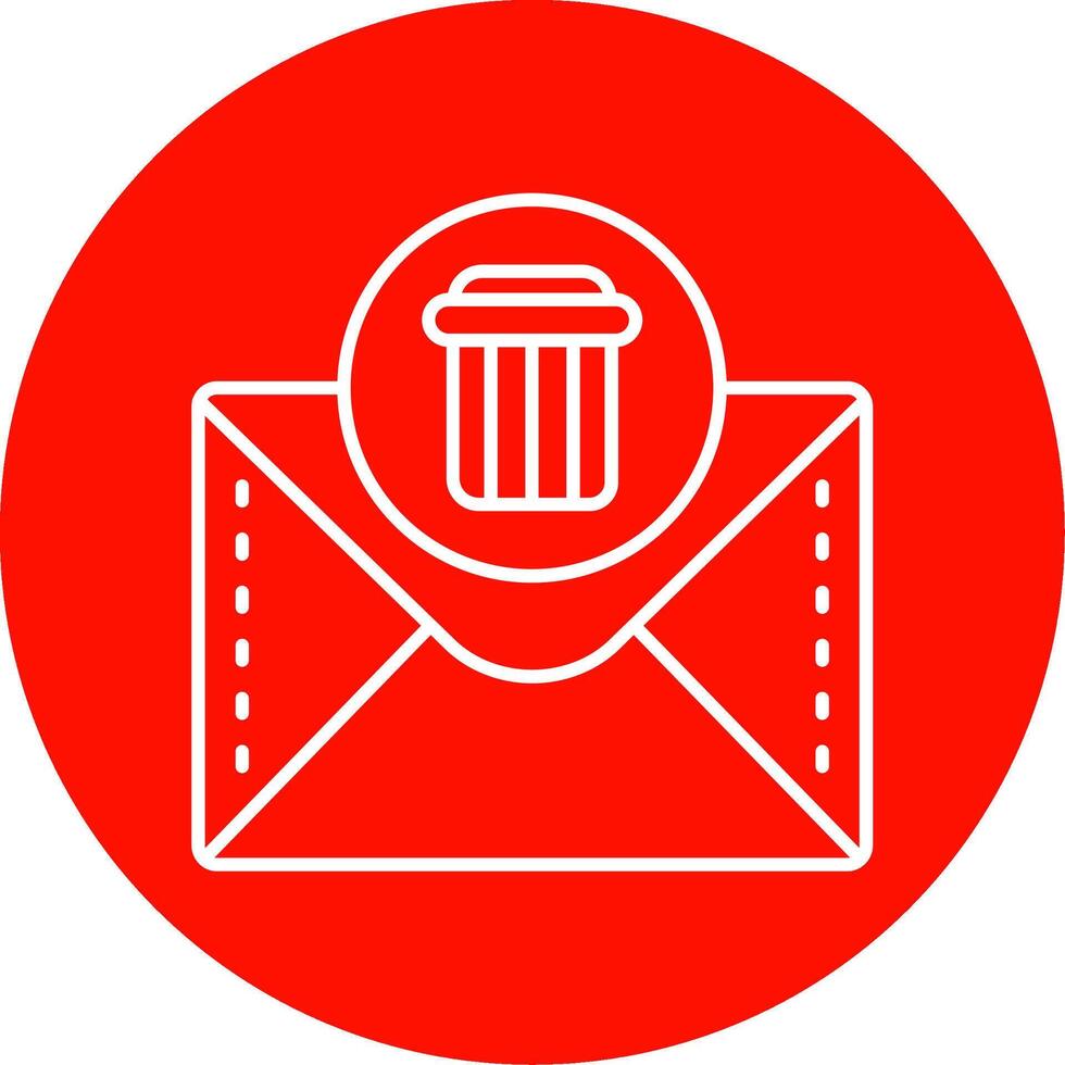 Dustbin Linear Circle Multicolor Design Icon vector