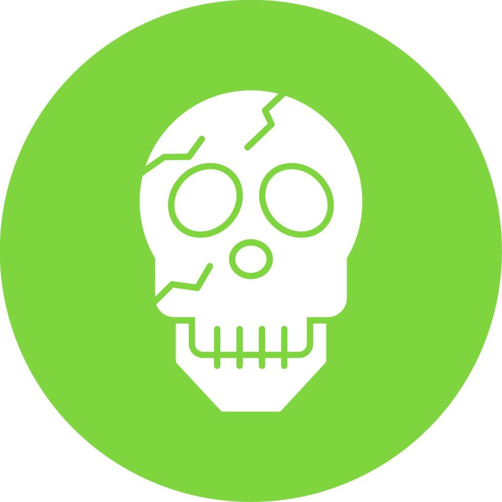 Skull Glyph Circle Icon vector