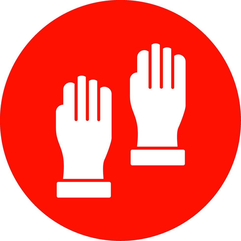 icono de círculo de glifo de guantes vector