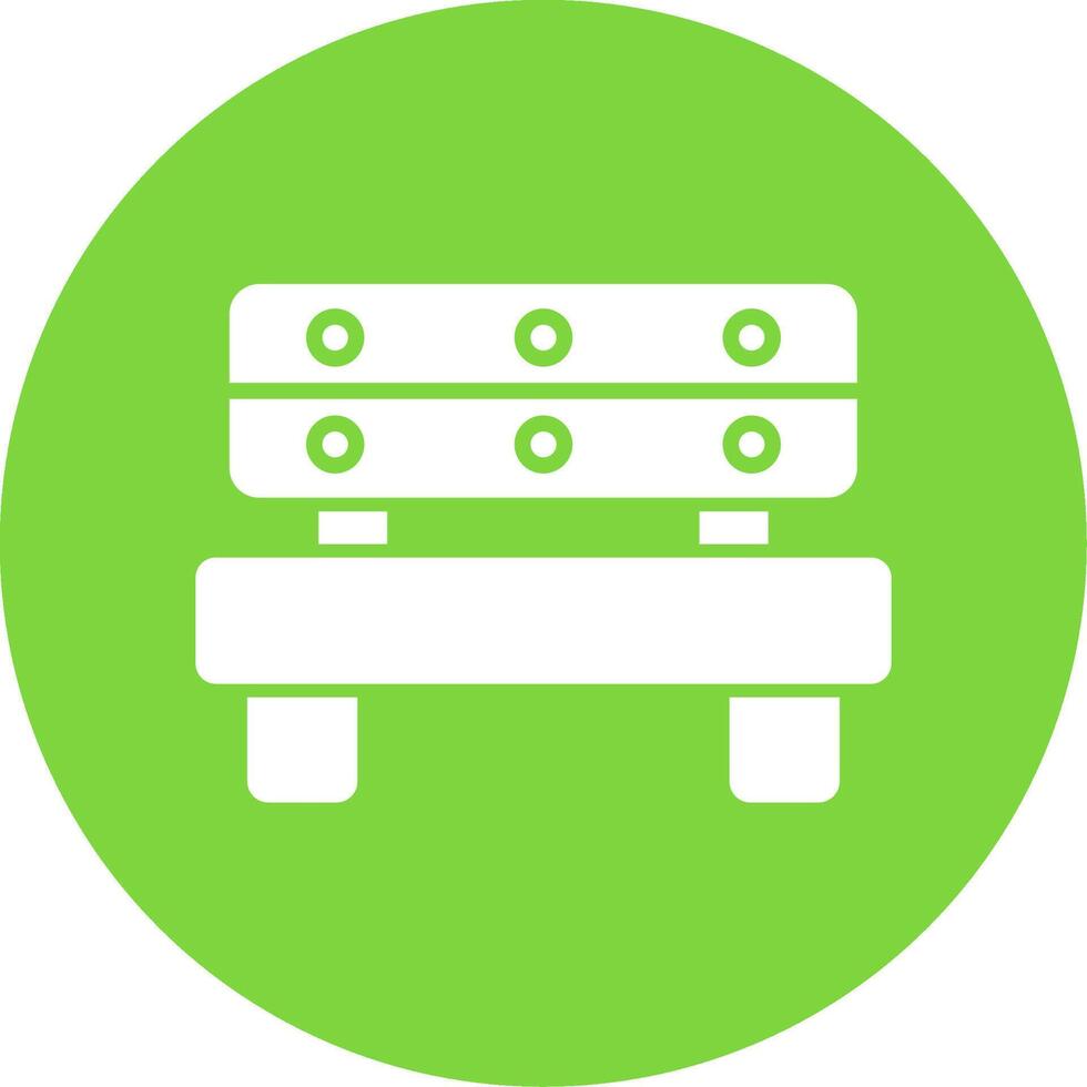 Bench Glyph Circle Icon vector