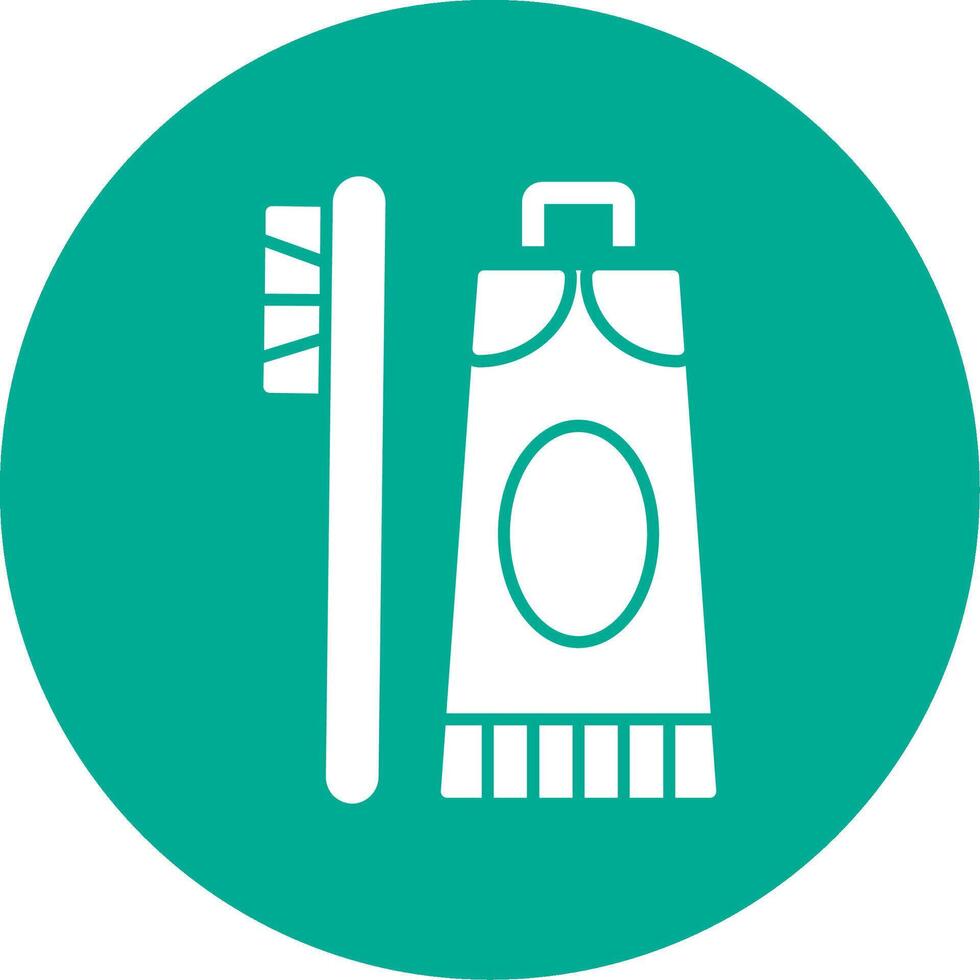 Toothpaste Glyph Circle Icon vector
