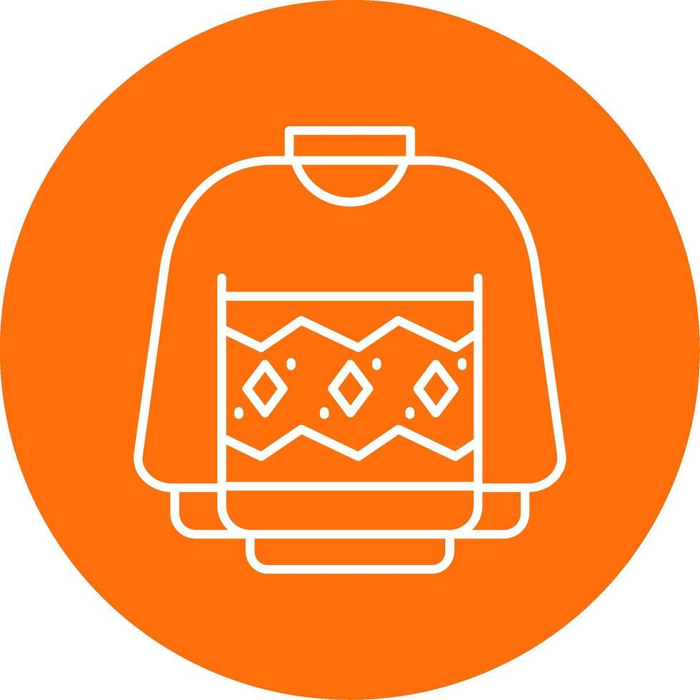 Sweater Linear Circle Multicolor Design Icon vector