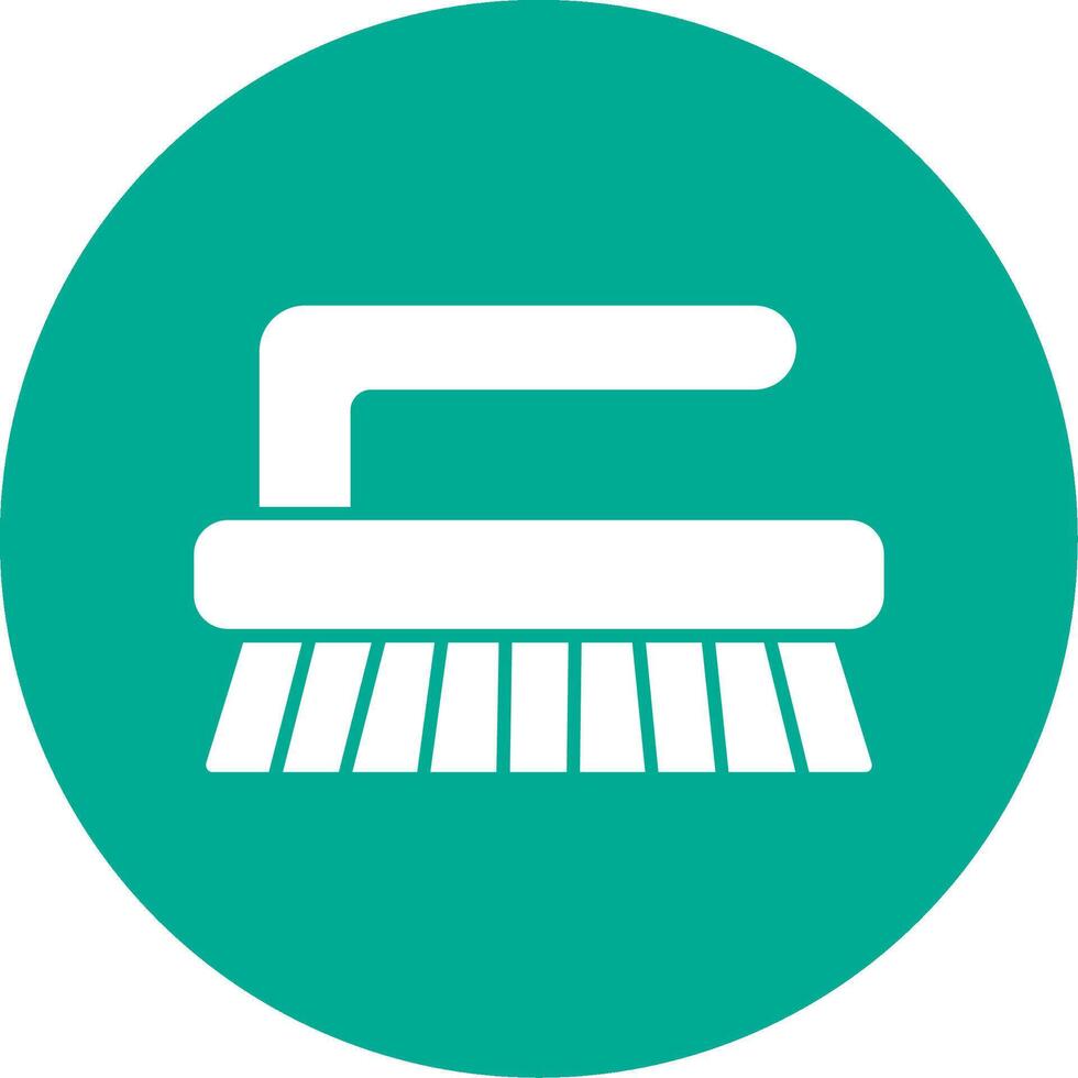 Cleaning Brush Glyph Circle Icon vector