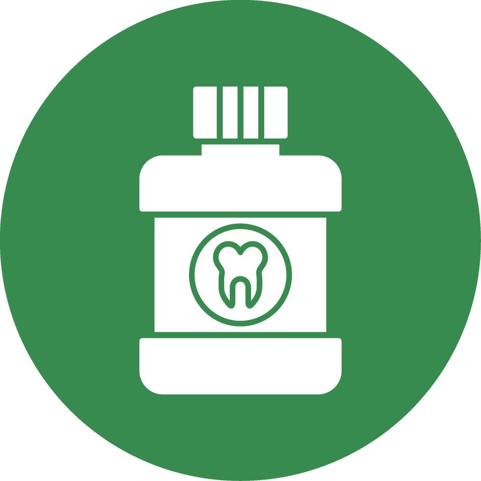 Mouthwash Glyph Circle Icon vector