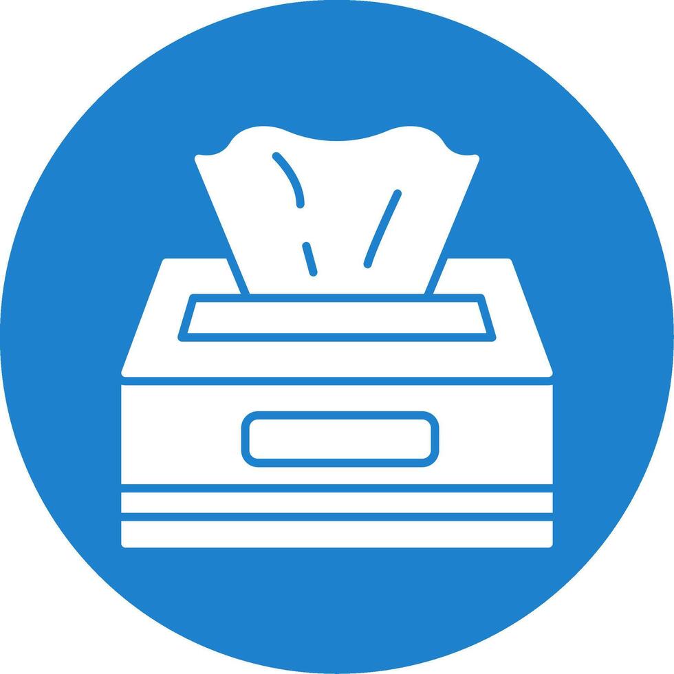 Tissue Box Glyph Circle Icon vector