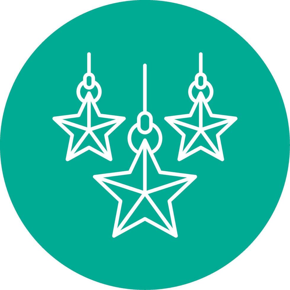 Christmas star Linear Circle Multicolor Design Icon vector