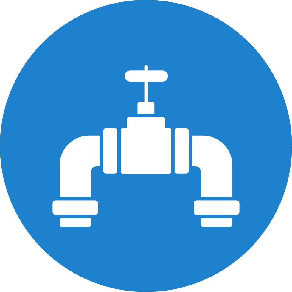 Pipes Glyph Circle Icon vector