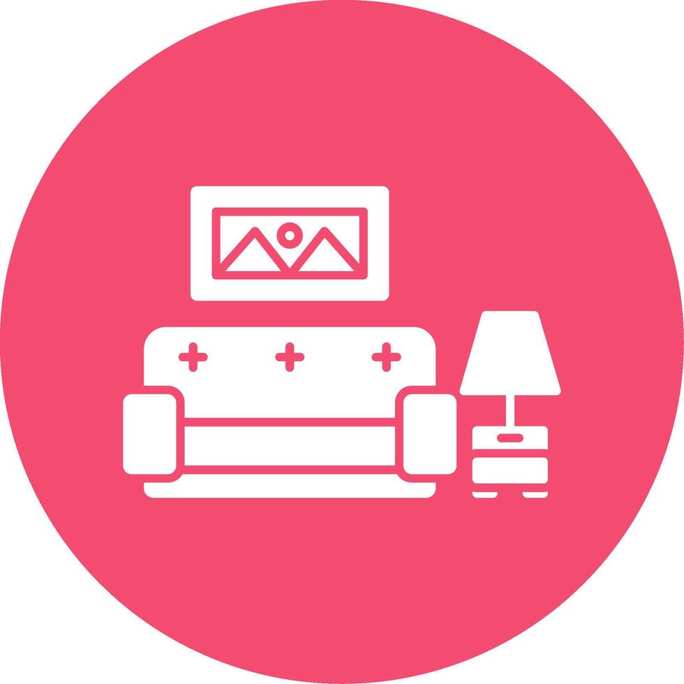 Living Room Glyph Circle Icon vector