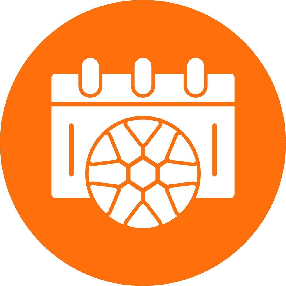 Football Schedule Glyph Circle Icon vector
