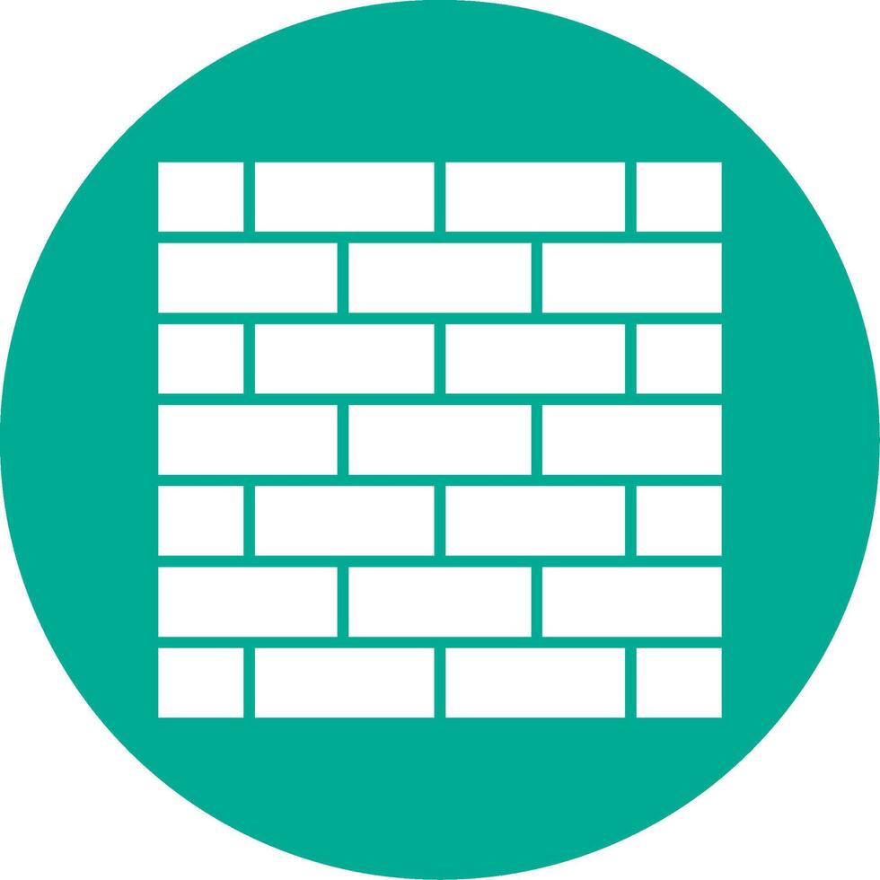 Brickwall Glyph Circle Icon vector
