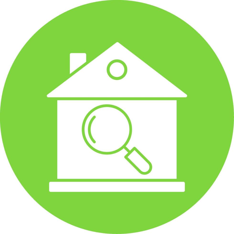 House Inspection Glyph Circle Icon vector