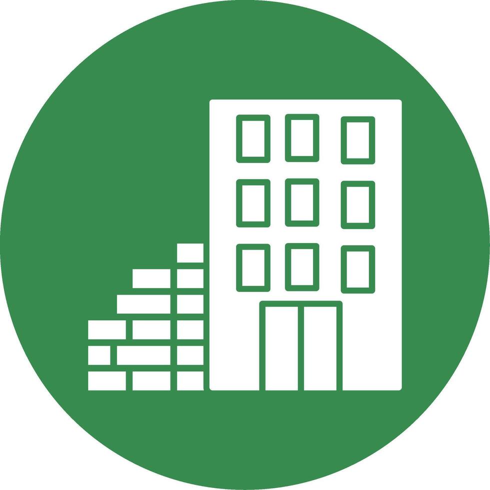 Brick Glyph Circle Icon vector