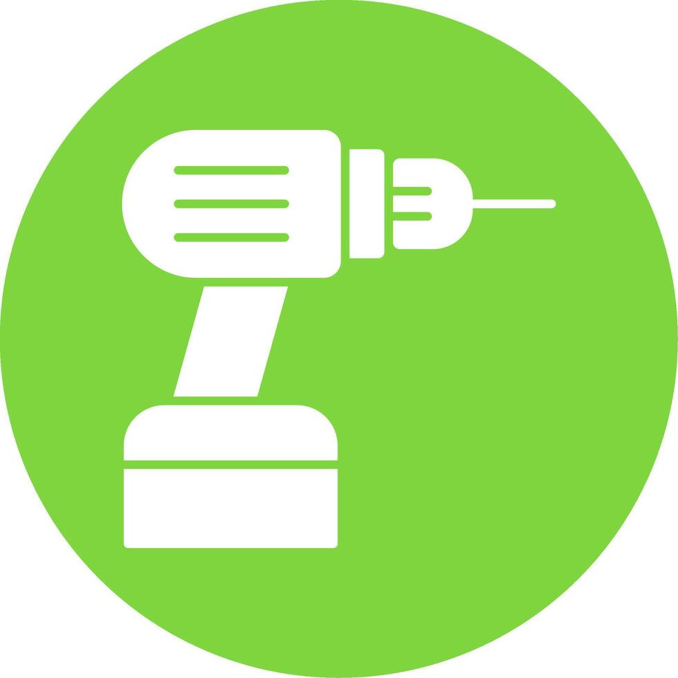Electric Drill Glyph Circle Icon vector