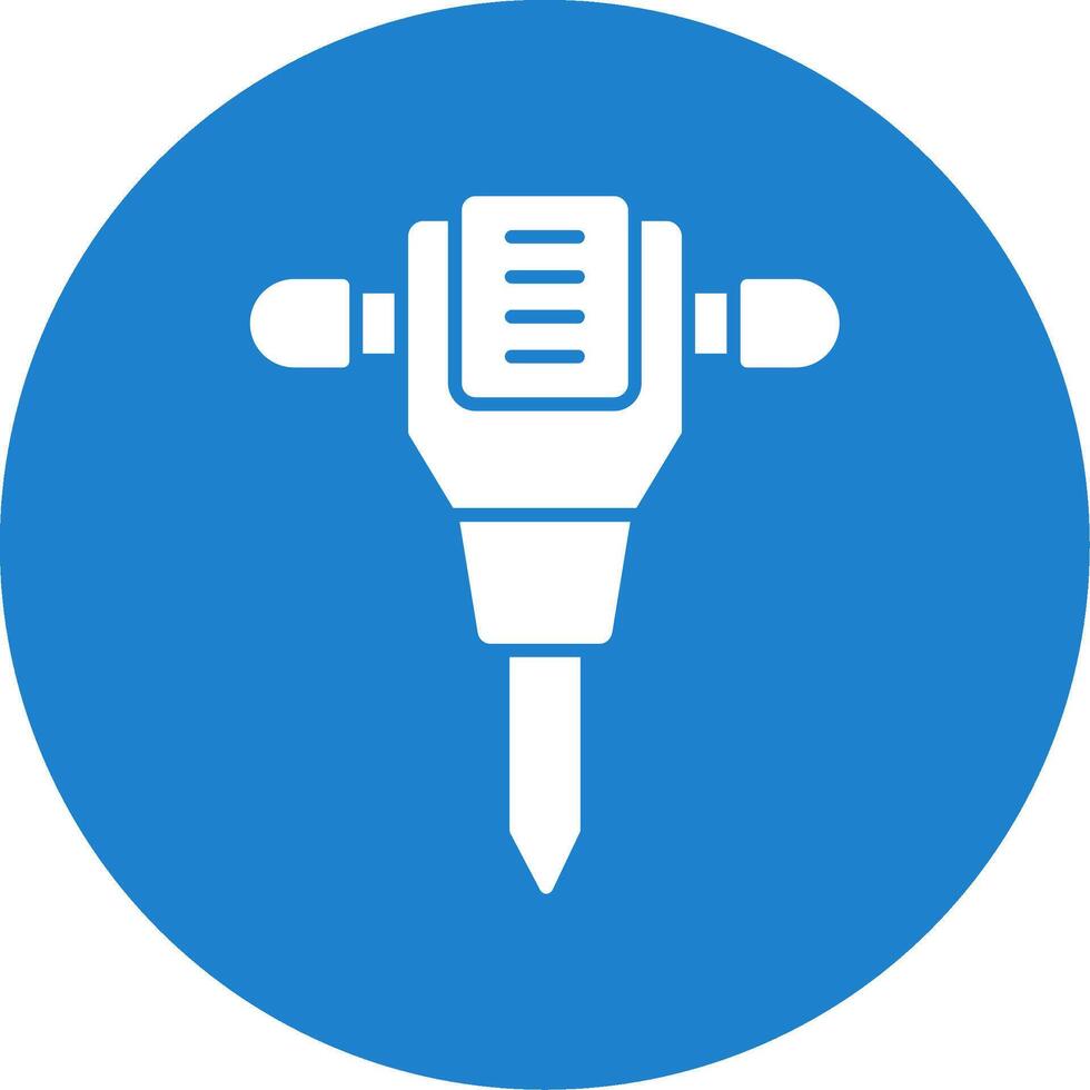 Jack Hammer Glyph Circle Icon vector