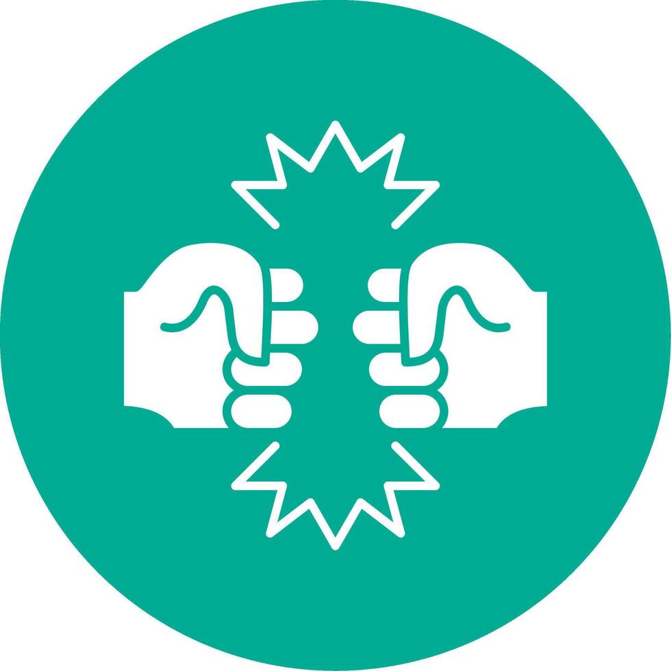 Fighting Glyph Circle Icon vector
