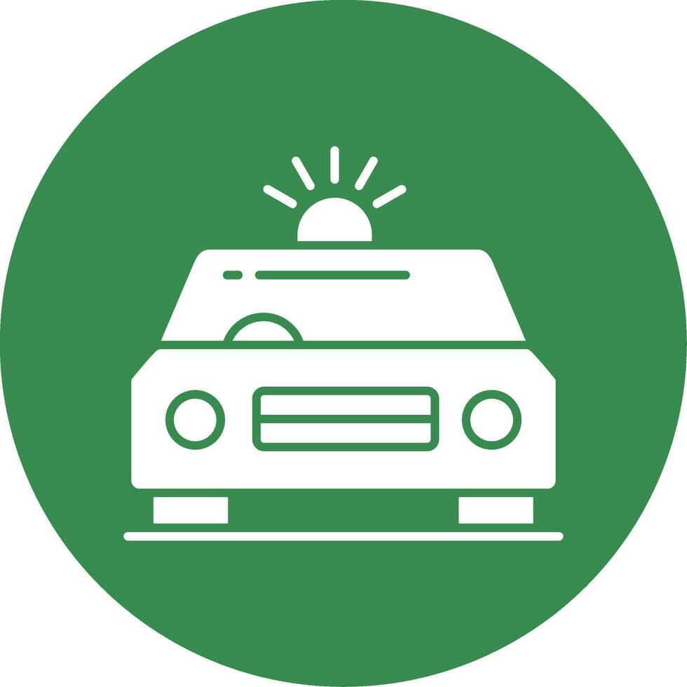 Car Siren Glyph Circle Icon vector