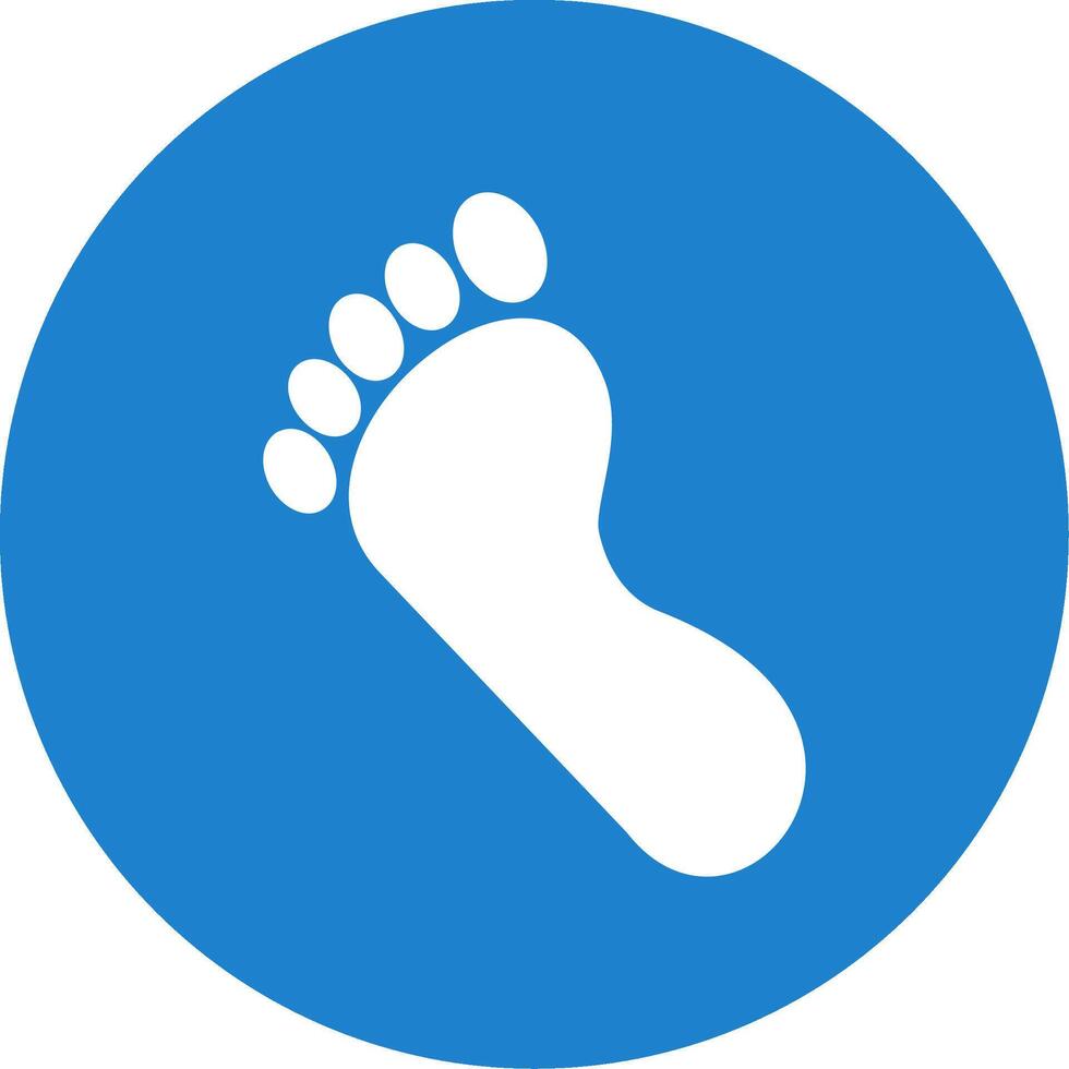 Footprint Glyph Circle Icon vector