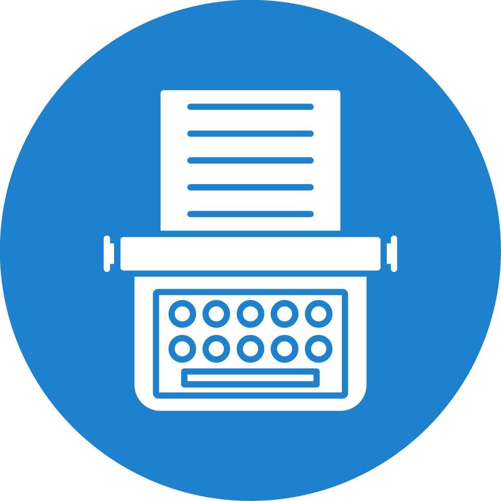Typewriter Glyph Circle Icon vector