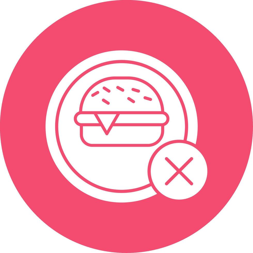 No Food Glyph Circle Icon vector