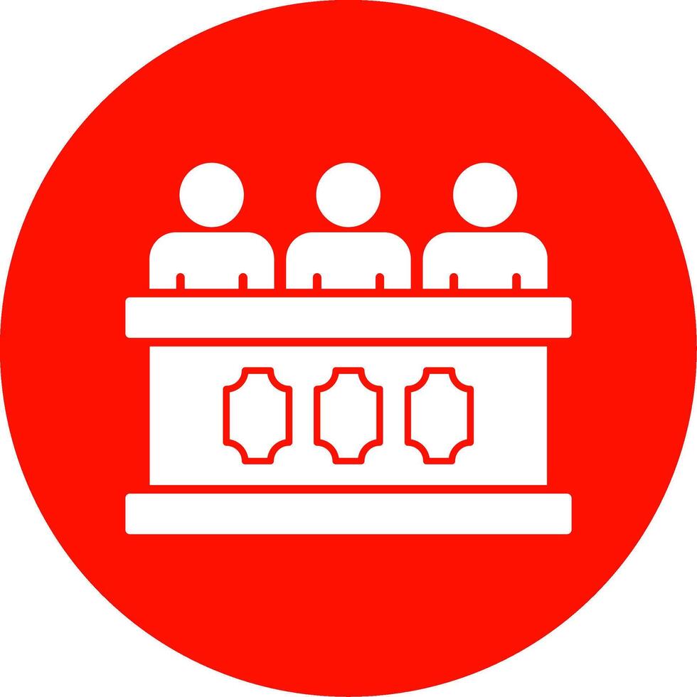 Panel of judges Glyph Circle Icon vector