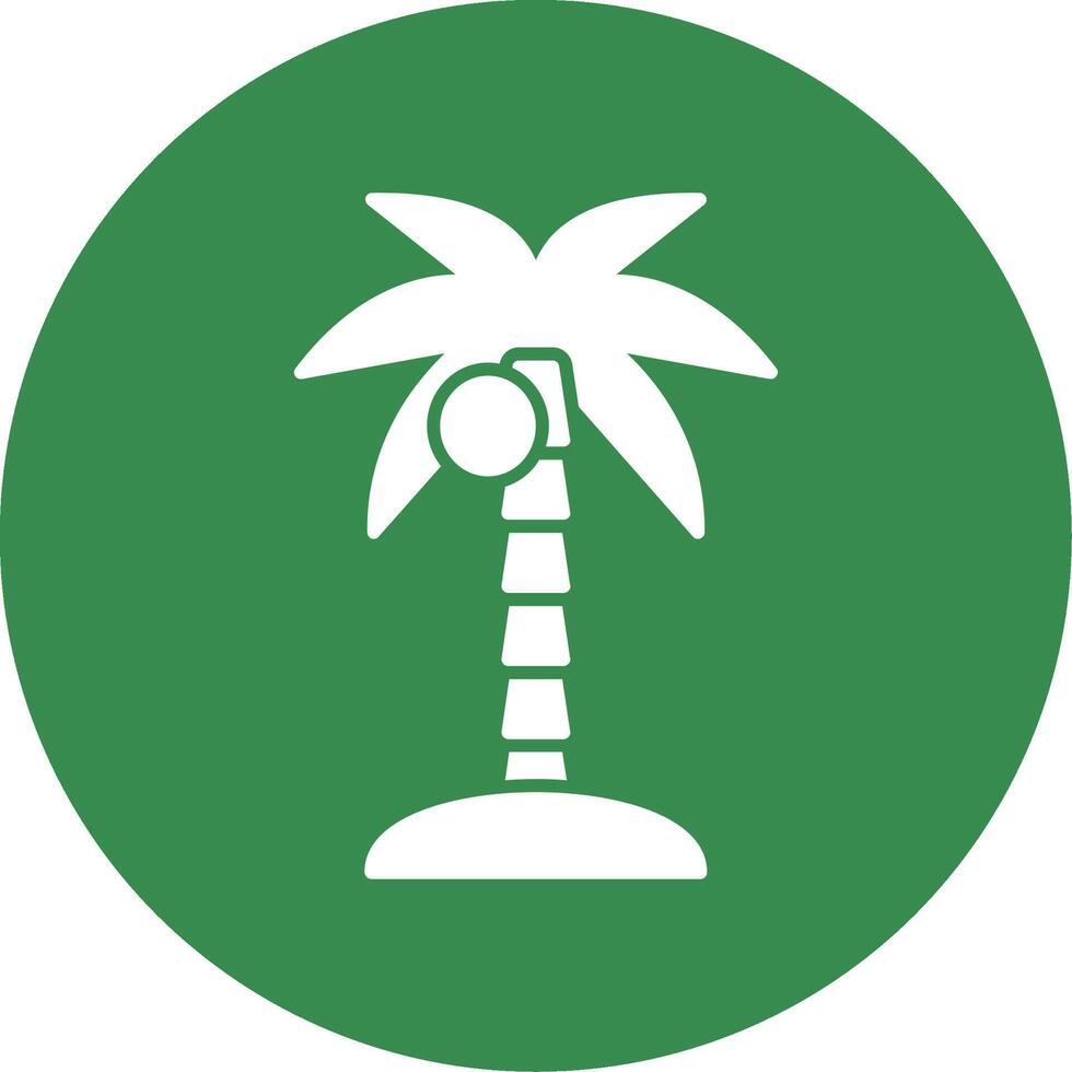 Coconut Tree Glyph Circle Icon vector