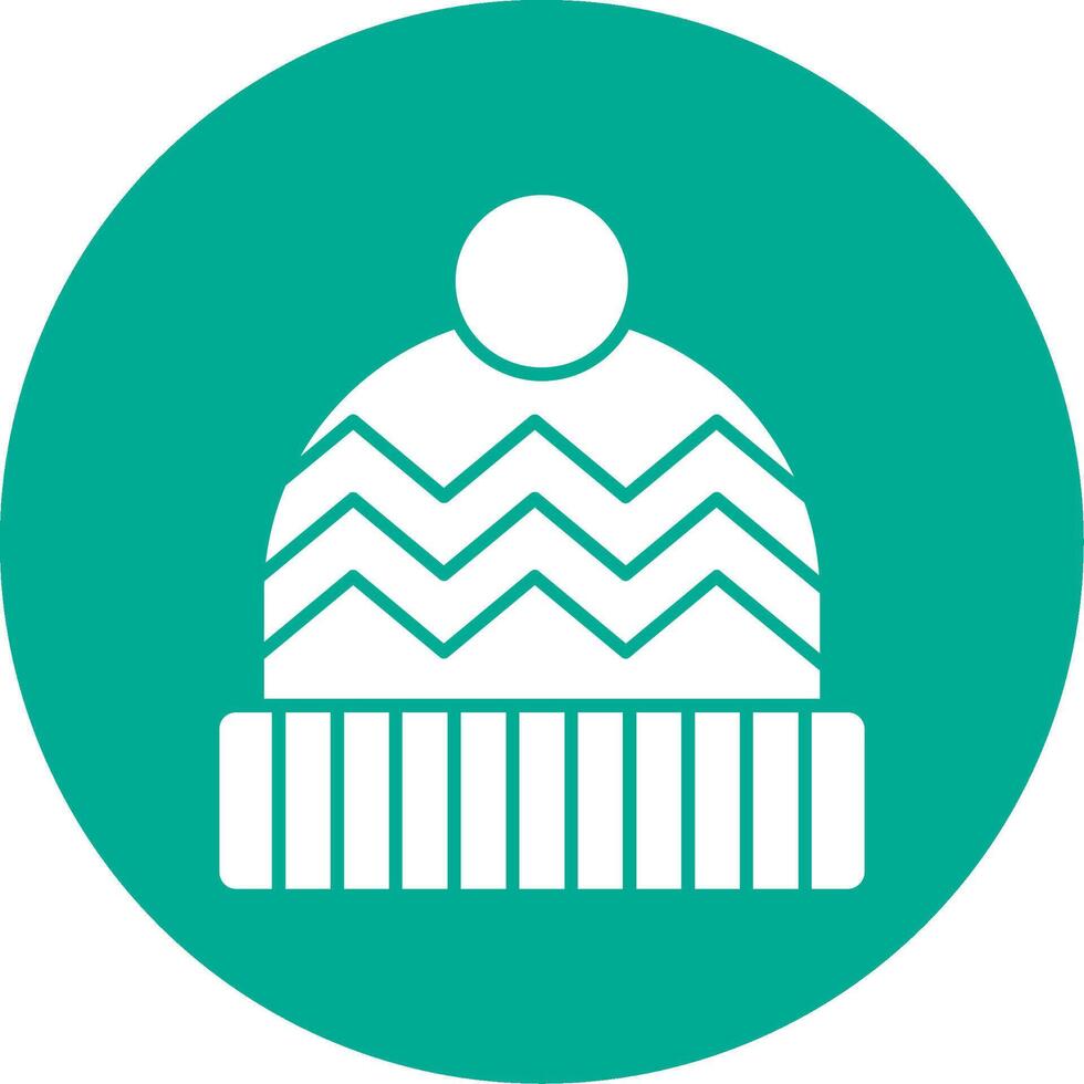 Knit Hat Glyph Circle Icon vector